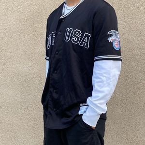 Black HUF USA ‘Dirtbag Crew’ Baseball Jersey
